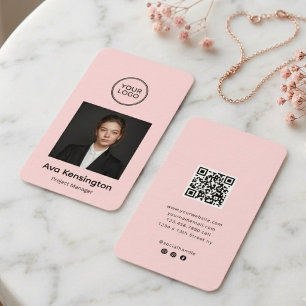 Carte De Visite Badge d'identité employé moderne avec code QR Pe