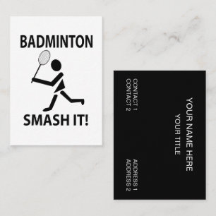 Carte De Visite Badminton Smash It Sports Coach Badminton