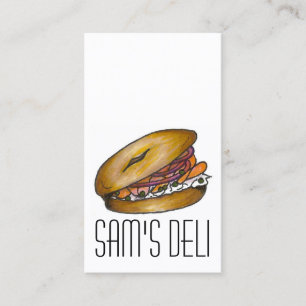 Carte De Visite Bagel avec Lox Capers Onions Jewish Deli Chef