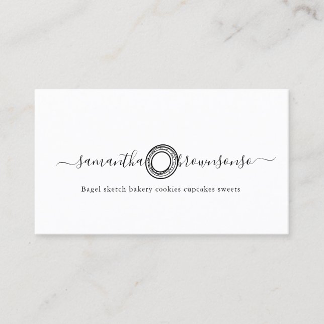 Carte De Visite Bagel croquis boulangerie biscuits cupcakes bonbon (Devant)