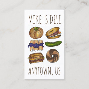 Carte De Visite Bagel de cuisine Deli juive Knish Pickle Reuben Bl
