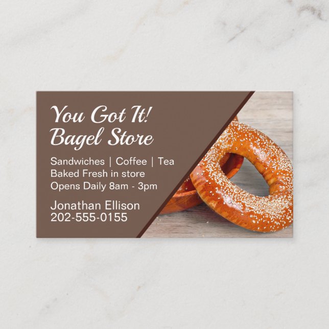 Carte De Visite Bagel Store Café Livraison (Devant)