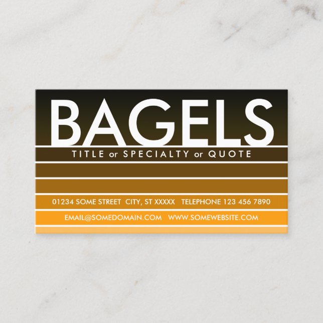Carte De Visite BAGELS orange swatch (Devant)