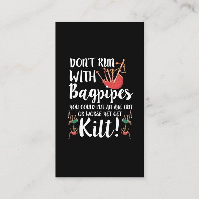 Carte De Visite Bagpipe Citation Kilt Music Scotland Bagpiping Hum (Devant)