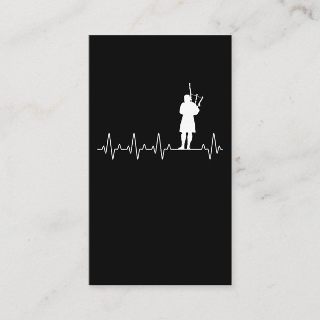 Carte De Visite Bagpiper Heartbeat musicien Bagpipes (Devant)