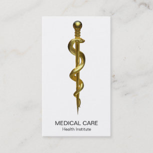 Carte De Visite Bague Classy d'Asclepius Médicale Gold en blanc