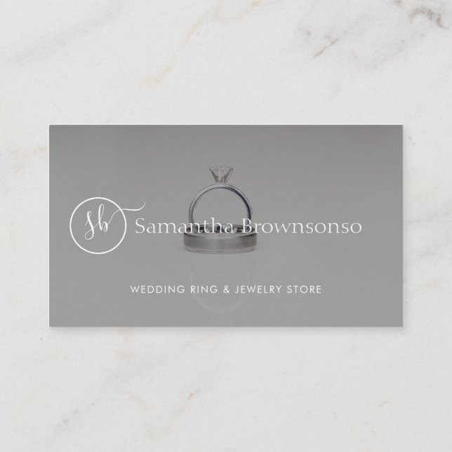 Carte De Visite Bague de bijoux Wedding planner de superposition p (Dos)