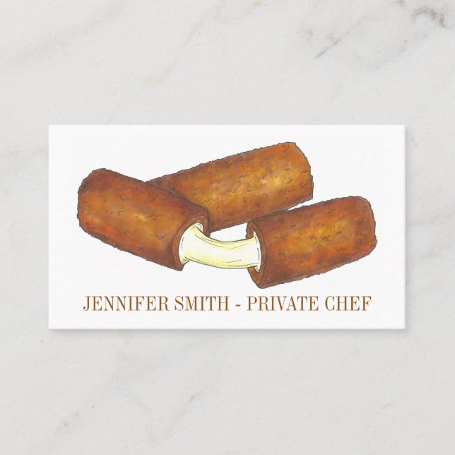 Carte De Visite Baguettes de fromage Mozzarella Cuisine de nourrit (Devant)
