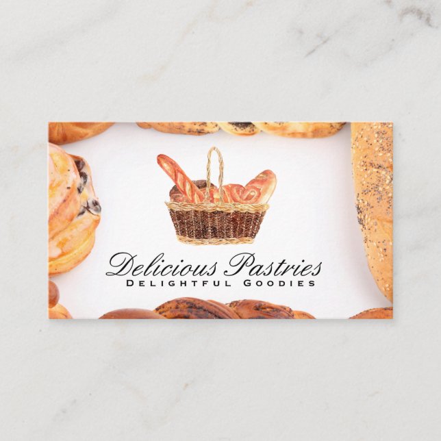 Carte De Visite Baguettes et pâtisseries (Devant)