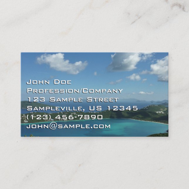 Carte De Visite Baie de Magens, scene de l'île St Thomas Beautiful (Devant)