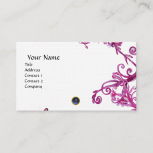 Carte De Visite BAIES MAGIQUES MONOGRAMME lin bleu gem
