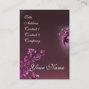 Carte De Visite BAIES MAGIQUES MONOGRAMME violet rouge