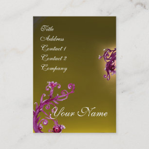 Carte De Visite BAIES MAGIQUES MONOGRAMME violet rouge jaune