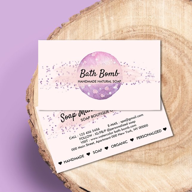 Carte De Visite Bain Bomb Spa de savon naturel biologique (Créateur téléchargé)