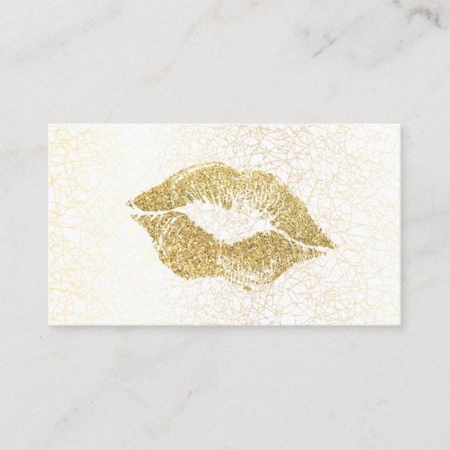 Carte De Visite Baiser de Parties scintillant en or glamour | Text (Devant)
