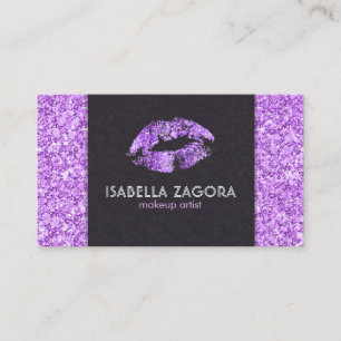 Carte De Visite Baiser pourpre et Parties scintillant pourpre