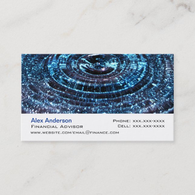 Carte De Visite Baisse de l'eau bleue (Devant)