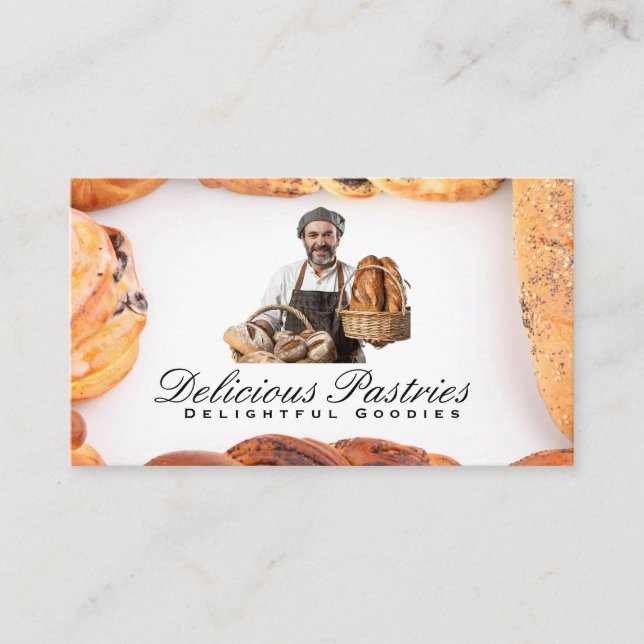 Carte De Visite Baker | Baguettes et pâtisseries (Devant)