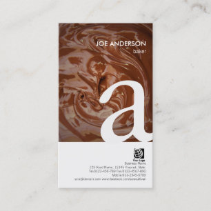 Carte de visite Baker Bold Monogram Chocolate Text