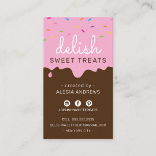 Carte De Visite BAKER FROSTING DRIP mignonnes arroses chocolat ros
