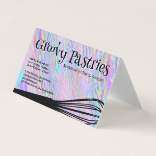 Carte De Visite Bakers Whisk   Arrière - plan holographique Irides