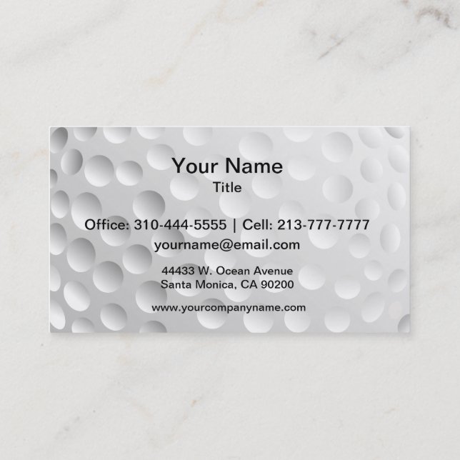 Carte De Visite Bal de golf (Dos)