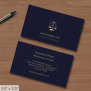 Carte De Visite Balances bleu marine et or de la justice