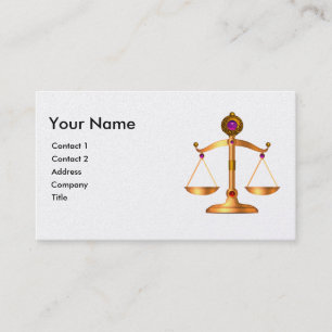 CARTE DE VISITE BALANCES DE LOI EN OR AVEC MONOGRAMME DE PIERRES P
