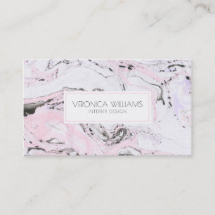 Carte De Visite Balances en marbre moderne blanc & rose & gris