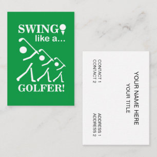 Carte De Visite Balancez comme un golfeur Professeur de golf Pro d