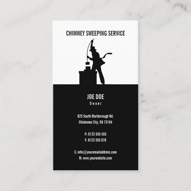 Carte De Visite Balayage de la cheminée | Professionnel (Devant)