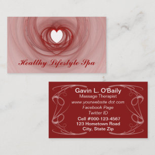 Carte De Visite Balayage rouge décliné coeur fractal