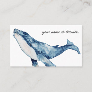 Carte De Visite Baleine à bosse d'aquarelle sur la plage de Bkg bl