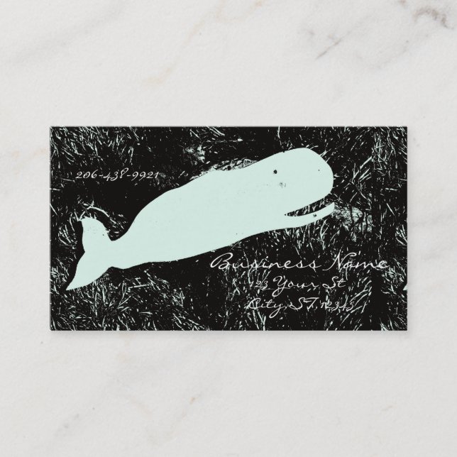 Carte De Visite baleine blanche riant (Devant)