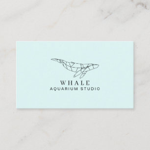Carte De Visite Baleine de poisson d'aquarium bleu doux en low pol