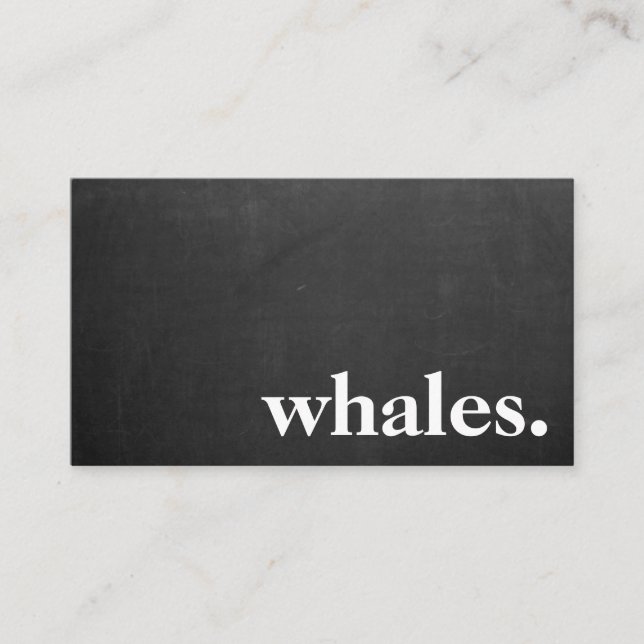 Carte De Visite Baleines de Chalkboard modernes (Devant)