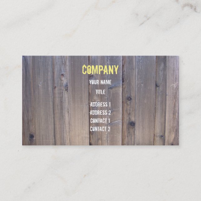 Carte De Visite Balisage en bois Patiné (Devant)
