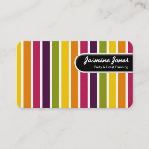 Carte De Visite Balise Arête Arrondie - Bandes Couleurs 03 (Rondes