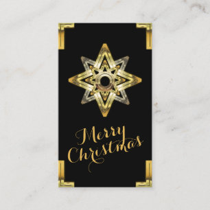 Carte De Visite Balise cadeau Joyeux Noël Gold Stars