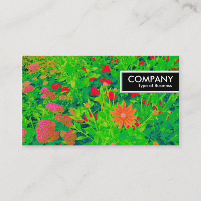 Carte De Visite Balise de bord - Lit de fleurs psychédélique (Devant)