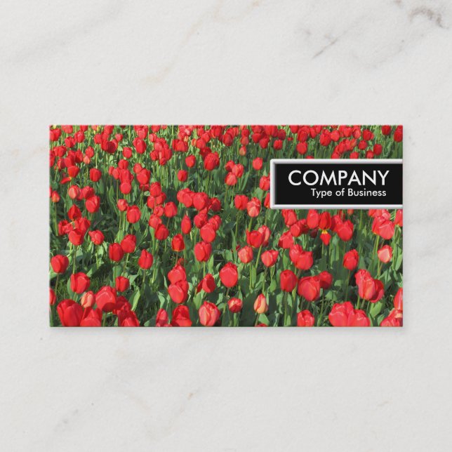 Carte De Visite Balise de bord - Lit de tulipes rouges 02 (Devant)