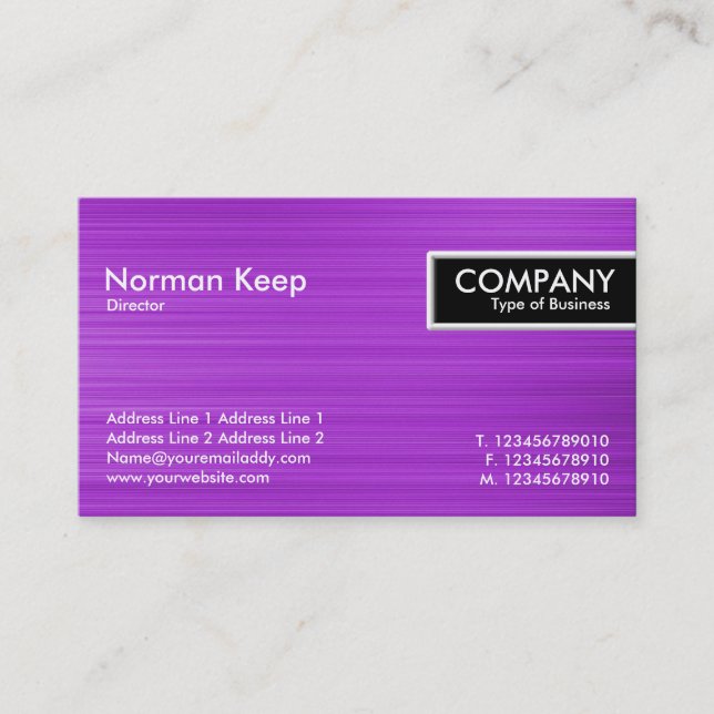 Carte De Visite Balise de bord - Texture violette brossée (Devant)