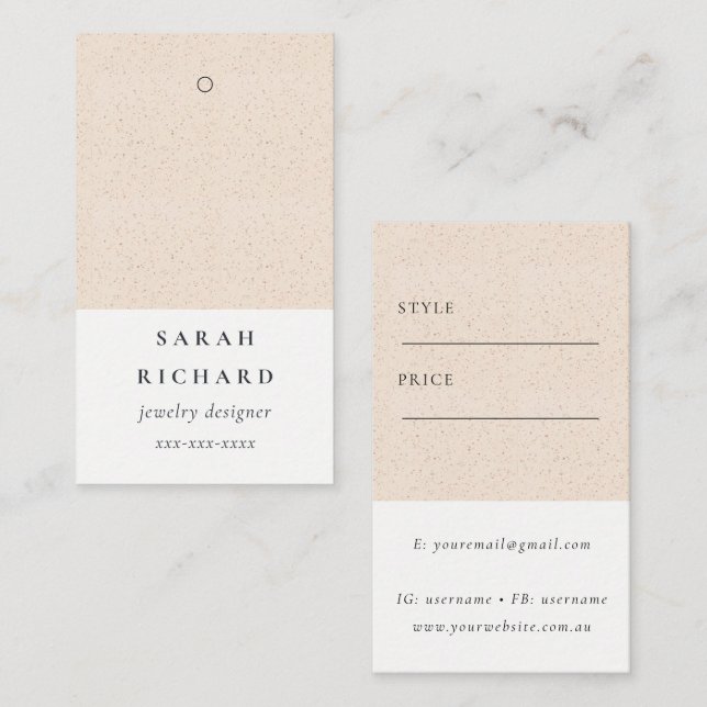 Carte De Visite Balise de prix de la texture en céramique à broyag (Devant / Derrière)