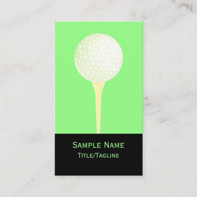 Carte De Visite balle de golf coutume double face vert et noir (Devant)