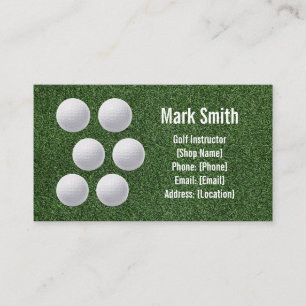 Carte De Visite Balle de golf et tee sur gazon vert