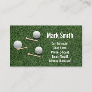 Carte De Visite Balle de golf et tee sur gazon vert