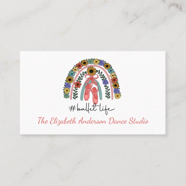 Carte De Visite Ballerina Dance Studio Instructeur de ballet Danse (Devant)