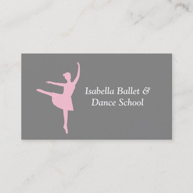 Carte De Visite Ballerina moderne Ballet et studio de danse Gris (Devant)