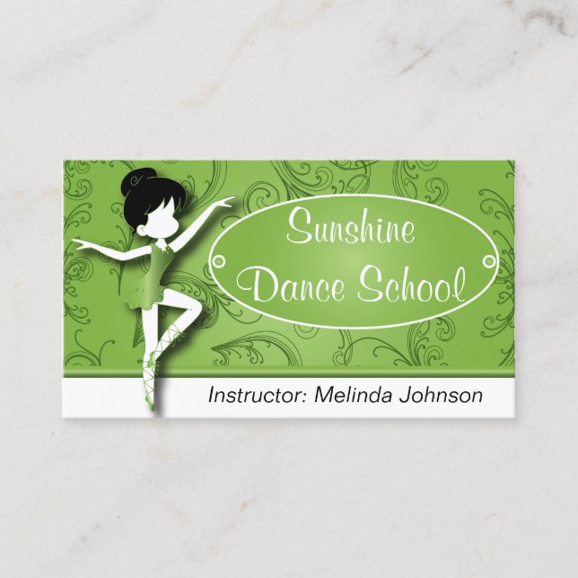 Carte De Visite Ballerine du danseur classique | de l'instructeur (Devant)