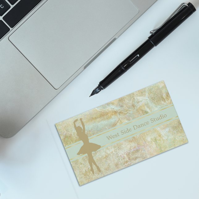 Carte De Visite Ballet Abstrait Gold Mint (Créateur téléchargé)
